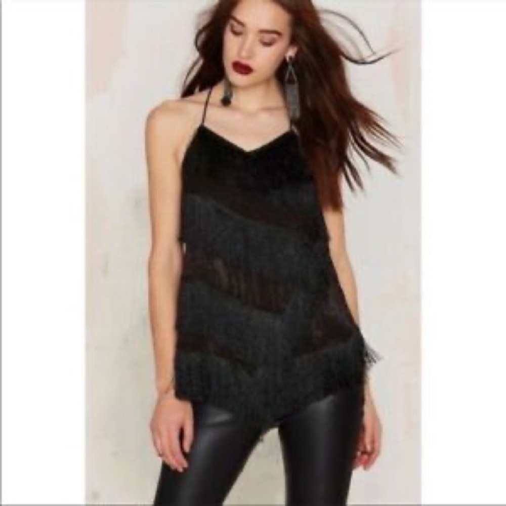 J.O.A. Los Angeles fringe tank top